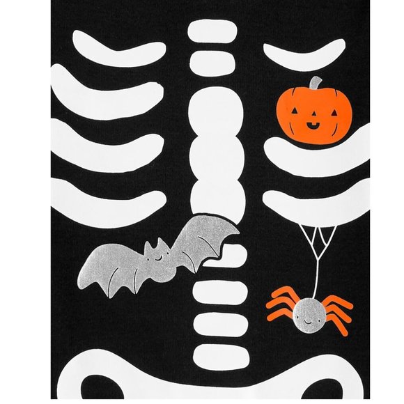 Baby Boys Girls Carters Skeleton Halloween Jumpsuit Romper Outfit Size 3 6 mo NW - Picture 2 of 4